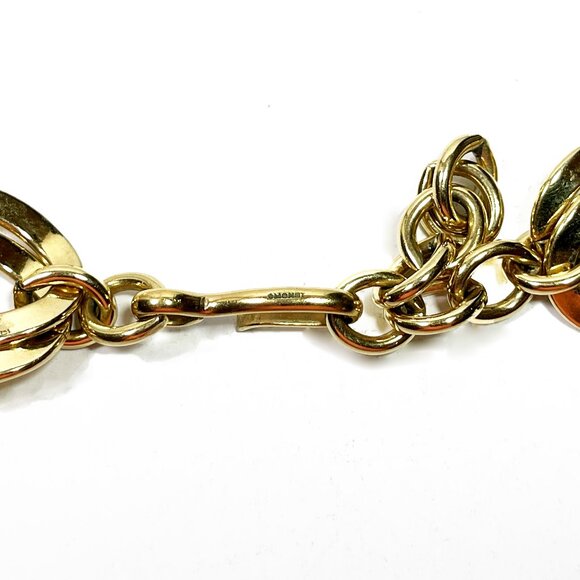 Vintage MONET Cuban Curb Double Chain Set Necklace Earrings Gold Tone Signed - Picture 6 of 10